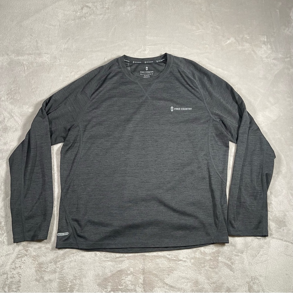 Free Country Long Sleeve charcoal gray activewear ultimate comfort XL